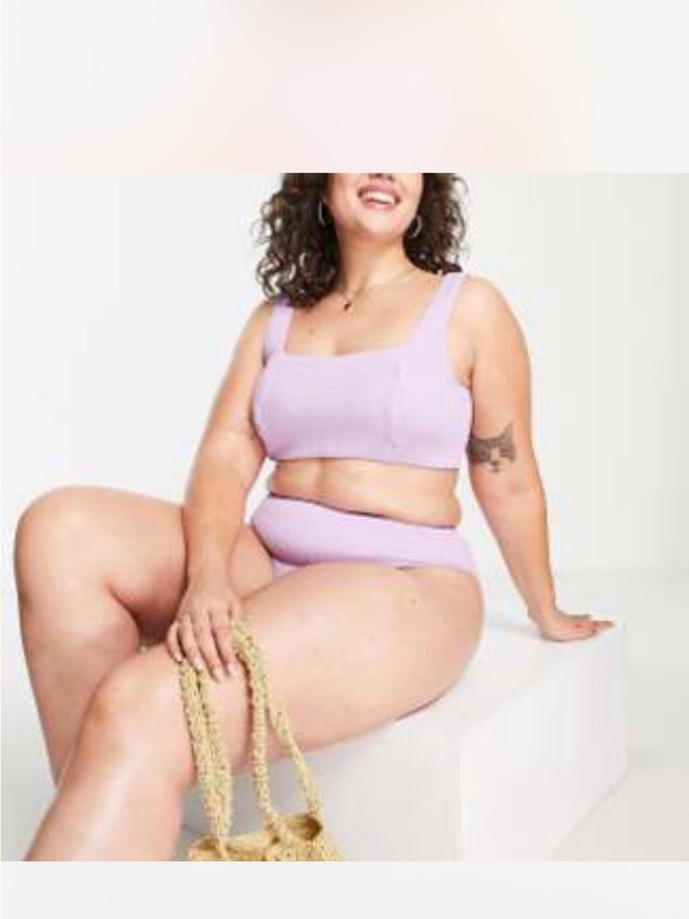 ASOS Lavender Ribbed Textured Bikini Set | Women’s Size 16 | Two Piece Swim